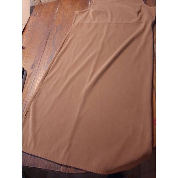Large? MHM Melissa Harper Sleeveless Brown Round Neck Dress - Picture 2 of 5